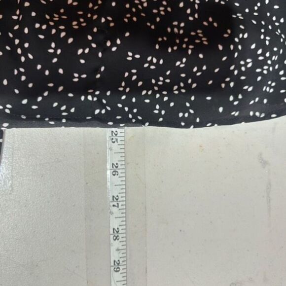 Daniel Rainn Koda Split Neck Rain Drop Polka Dot Blouse Black & White Size Small - Picture 13 of 16